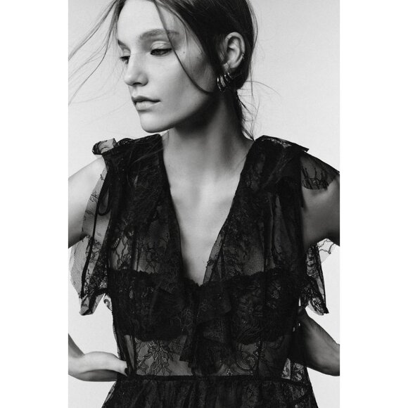 ZARA LIMITED EDITION LACE MIDI DRESS - Picture 3 of 7